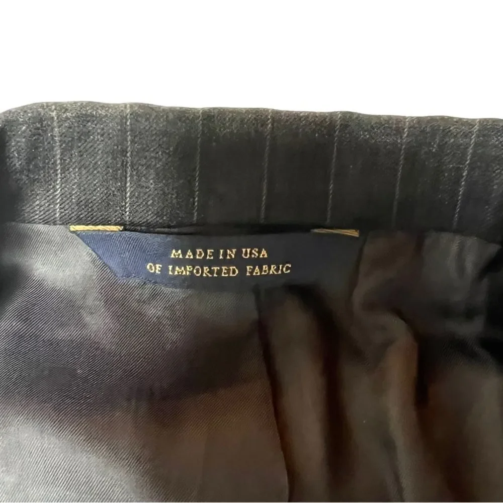 Brooks Brothers 1818 Madison Men’s Gray Pin Stripe Suit Jacket Blazer Size 40R